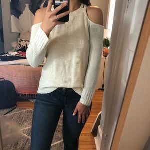 COLD SHOULDER SWEATER